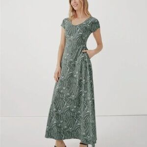 Pact Fit & Flare Crossback Maxi Dress M